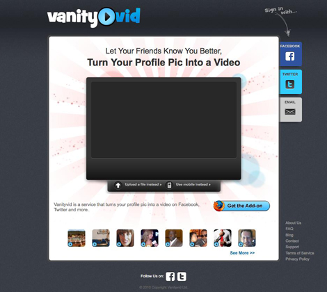 VanityVid: un video come immagine del profilo su Facebook